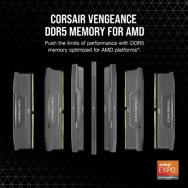 CORSAIR VENGEANCE   32GB  2x16GB  DDR5 DRAM 5200MT s CL40 AMD EXPO   Intel XMP Memory Kit