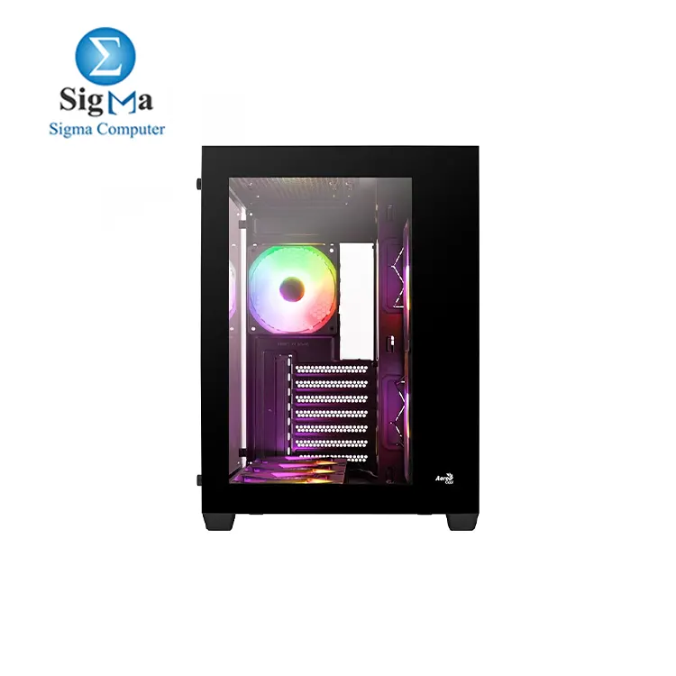 Aerocool Dryft ARGB Stylish w  Panoramic View ATX Mid Tower Tempered Glass Gaming Case w  6 ARGB fans   7-Port Fan PWM ARGB Hub