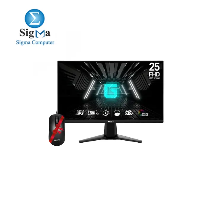 MSI Optix G255F 25 FHD 1920 X 1080 180Hz 1ms GtG IPS SRGB 99 with MSI M88 Wired USB free