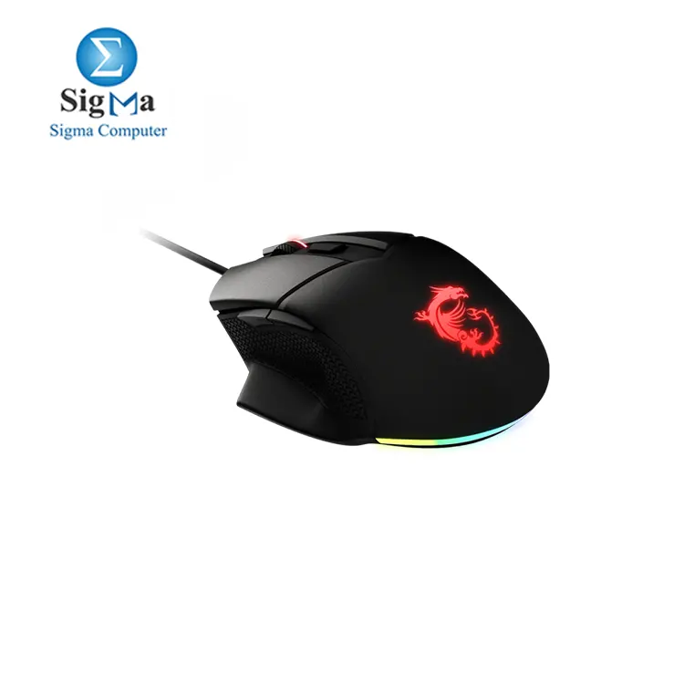 Msi Clutch gm20 Elite Ergonomic Gaming MousEUsb, RGB Mystic Light, Optical Sensor Paw 3309 6400 Dpi, Switch Up To 20 ml Click, Variable Weight System Black