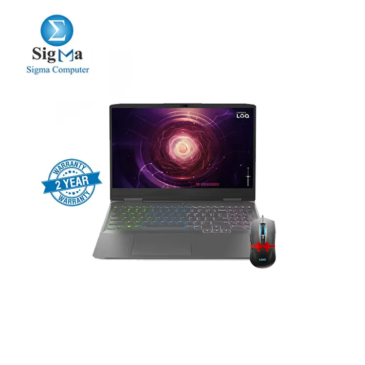 LENOVO LOQ 15IRH8 82XV007BED AI Chip  LA1-Intel   Core    i7-13620H-NVIDIA   GeForce RTX    4050 6GB-16GB DDR5-5200-512GB SSD M.2-15.6 FHD  1920x1080  IPS 350nits Anti-glare  45  NTSC  144Hz - Lenovo   LOQ M100 RGB Mouse