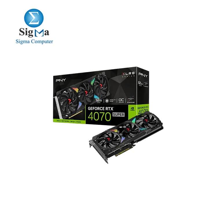 PNY RTX4070 SUPER VERTO XLR8 12GB DDR6X(TRIPLE FAN)RGB-12TFXXPBI