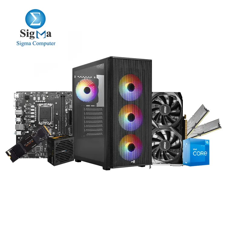 Fighter I5 12400F 3050 8GB -338- Intel-Core i5-12400F- MSI MOTHERBOARD H610M-E DDR4- MSI RTX 3050 VENTUS 8GB- T-Force Vulcan Z 2X8GB 3200MHZ -Western Digital BLACK SN750 250GB- Aerocool Designer ARGB WIHT VX PLUS 650 POWER SUPPLY.