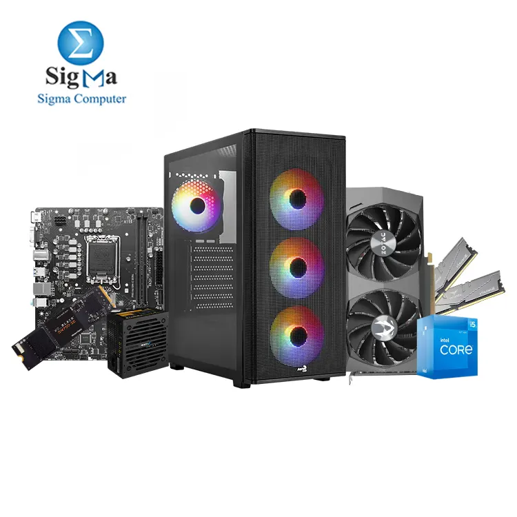 Fighter I5 12400F 3060 12GB -340- Intel-Core i5-12400F- MSI MOTHERBOARD H610M-E DDR4- ZOTAC RTX 3060 12GB- T-Force Vulcan Z 2X8GB 3200MHZ -Western Digital BLACK SN750 250GB- Aerocool Designer ARGB WIHT VX PLUS 650 POWER SUPPLY.