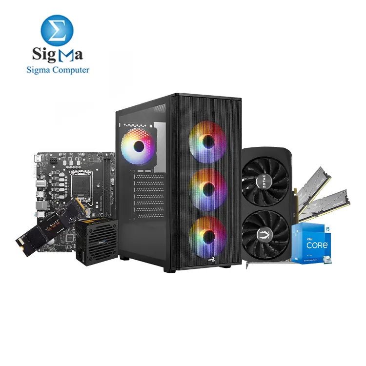 Fighter I5 13400F 4060 8GB -344- Intel-Core i5-13400F- MSI H610M-E DDR4- ZOTAC RTX 4060 8GB- T-Force Vulcan Z 2X8GB 3200MHZ -Western Digital BLACK SN750 250GB- Aerocool Designer ARGB CASE VX PLUS 650 POWER SUPPLY