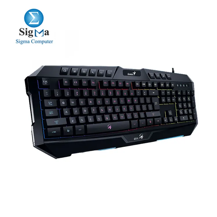 Genius Scorpion K20 RGB Gaming Keyboard - Customizable Backlit Keys  Multimedia Controls  Spill-Resistant Design