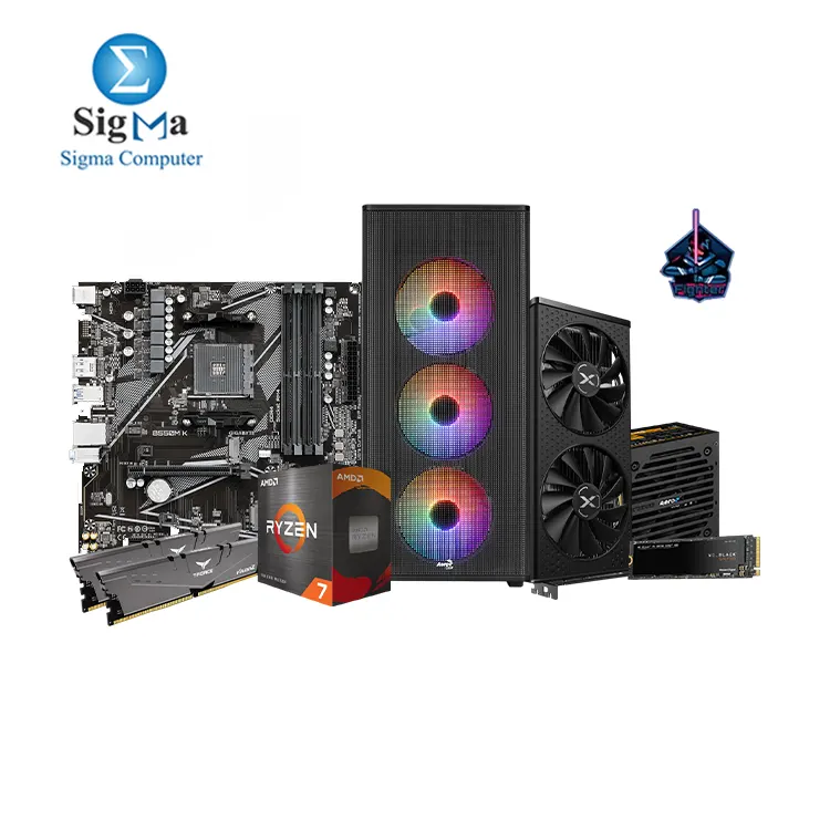 Fighter R7 5700 6650 8GB -346- GIGABYTE B550M -  Ryzen 7 5700 - Vulcan Z 2X8GB 3200MHz DDR4 - XFX RX6650XT 8GB - Western Digital BLACK SN750 250GB - Aerocool Designer ARGB CASE VX PLUS 650 POWER SUPPLY