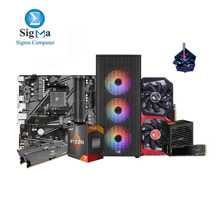 Fighter R7 5700 2060 SUPER 8GB -348- GIGABYTE B550M -  Ryzen 7 5700 - Vulcan Z 2X8GB 3200MHz DDR4 - Colorful RTX 2060 SUPER 8GB - Western Digital BLACK SN750 250GB - Aerocool Designer ARGB CASE VX PLUS 650 POWER SUPPLY