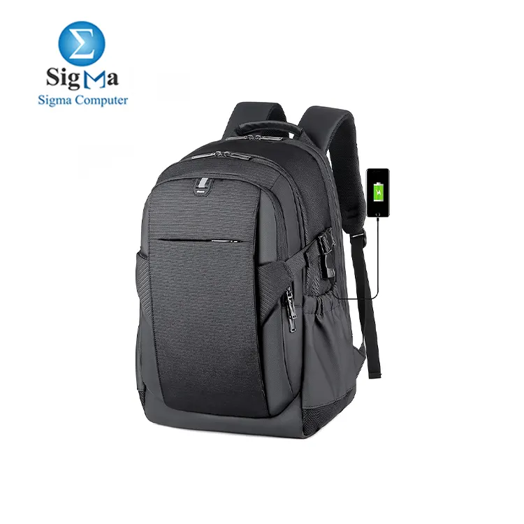 Rahala RAL2209 laptop backpack 15.6-Inch With USB Charging Black