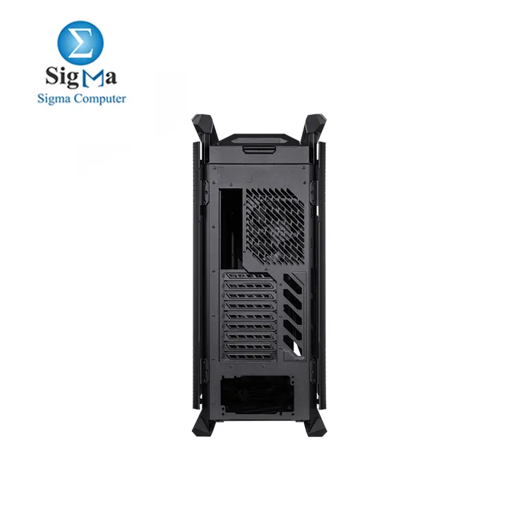 ASUS ROG Hyperion GR701 E-ATX computer case  420 mm dual radiator support  four 140 mm fans  metal GPU holder  component storage  ARGB fan hub  60W fast charging