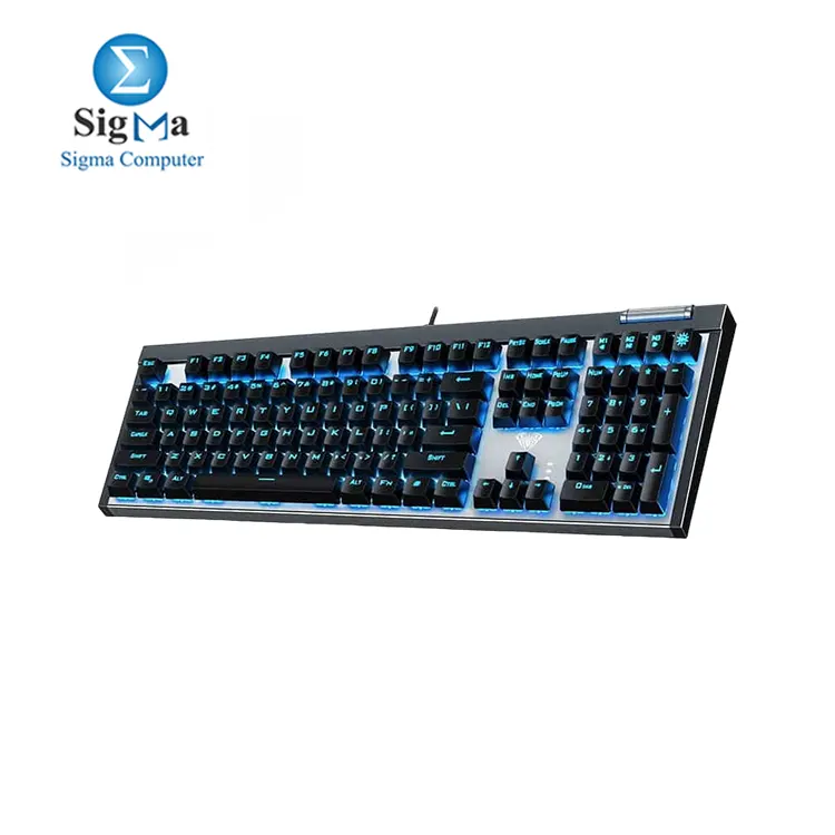 AULA F3030 Full Mechanical Gaming Keyboard     Blue Switch  Black   Silver