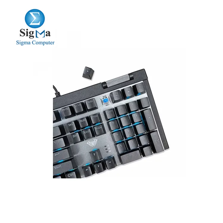 AULA F3030 Full Mechanical Gaming Keyboard     Blue Switch  Black   Silver