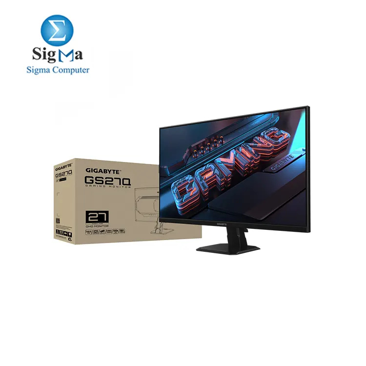 Gigabyte GS27Q EK 27  LCD Quad HD Gaming Monitor - 2560 x 1440 Quad HD   165Hz  1ms  FreeSync Premium  HDMI 2.0  DisplayPort 1.4