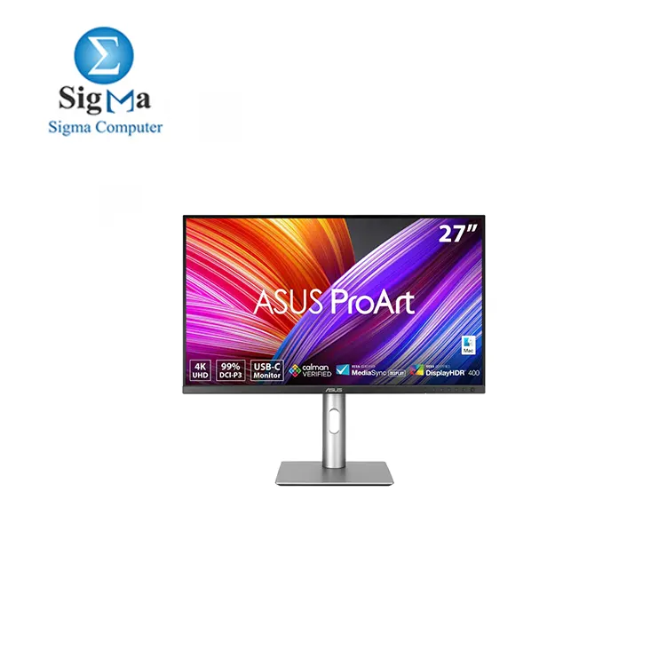 ASUS ProArt Display PA279CRV Professional Monitor – 27-inch, IPS, 4K UHD (3840 x 2160), 99% DCI-P3, 99% Adobe RGB, Color Accuracy ΔE < 2, Calman Verified, USB-C PD 96W, VESA DisplayHDR 400, VESA MediaSync, Ergonomic Stand, Green Sustainabil