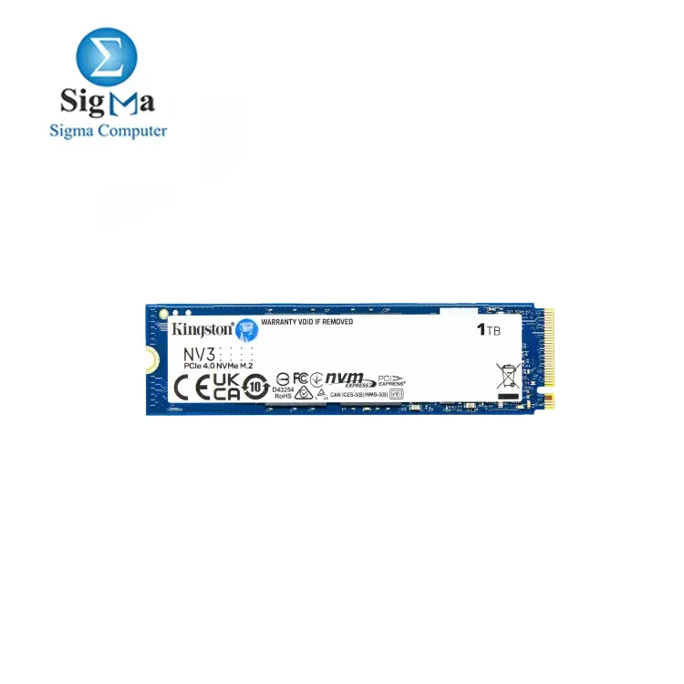 KINGSTON NV3 PCIe 4.0 NVMe SSD 1TB 6,000MB/s Read 4,000MB/s Write M.2 2280 3D NAND 320TB Endurance Includes Acronis Cloning Software