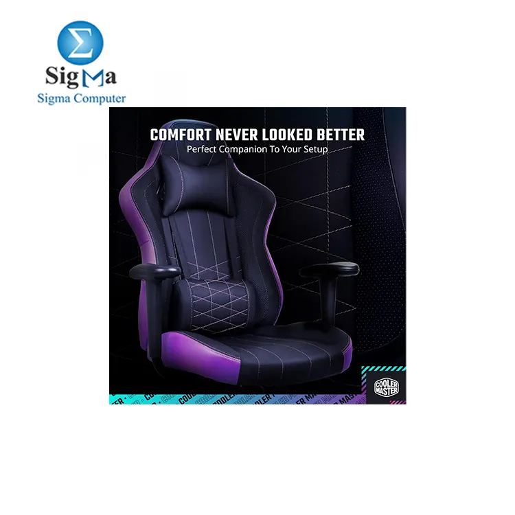 Cooler Master Caliber E1 Gaming Chair, Black And Purple