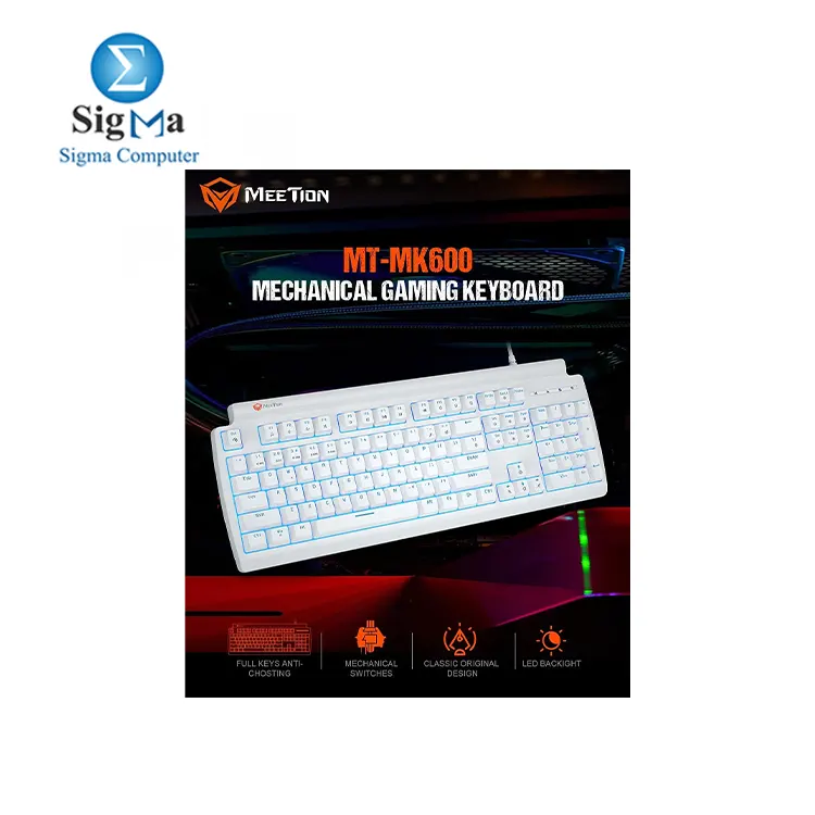 MEETION MK600MX Rainbow Backlight Mechanical Gaming Keyboard blue switch