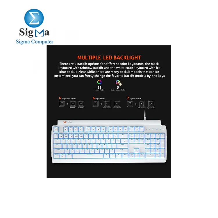 MEETION MK600MX Rainbow Backlight Mechanical Gaming Keyboard blue switch