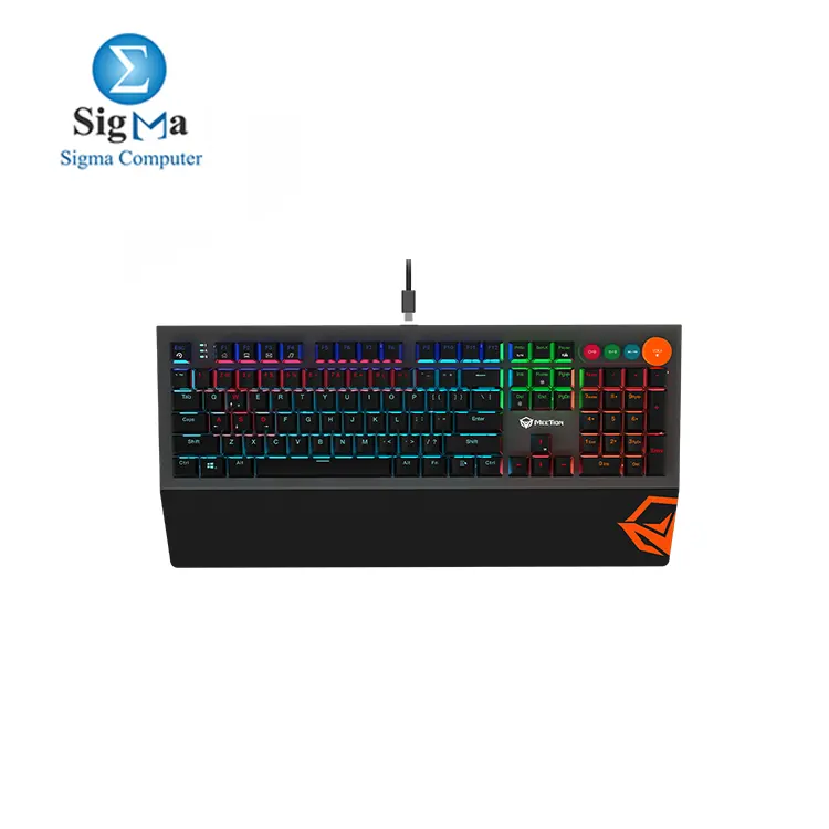 MEETION MK500 Colorful Adjustable Rainbow Backlight blue switches Mechanical Gaming Keyboard