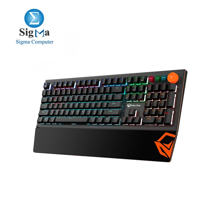 MEETION MK500 Colorful Adjustable Rainbow Backlight blue switches Mechanical Gaming Keyboard