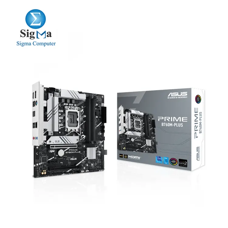 ASUS PRIME B760M-PLUS Intel   B760  LGA 1700  micro-ATX motherboard with PCIe 4.0  DDR5  two M.2 slots  Realtek 2.5Gb Ethernet  DisplayPort  HDMI     SATA 6 Gbps  rear USB 10Gbps  front USB 5Gbps Type-C    Aura Sync