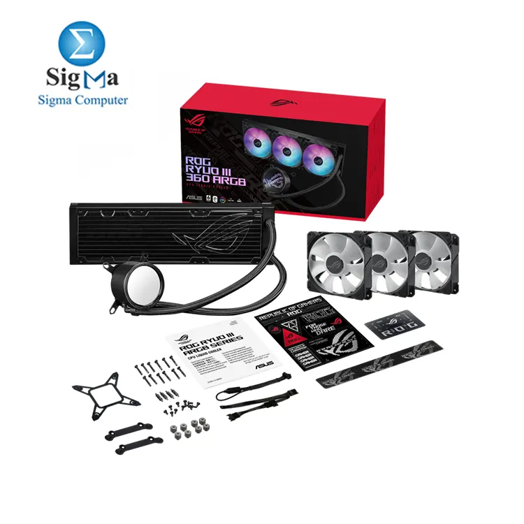 ASUS ROG RYUO III 360 ARGB  ROG Ryuo III 360 all-in-one CPU liquid color with Asetek 8th gen pump solution  Anime Matrix    LED Display and ROG ARGB cooling fans