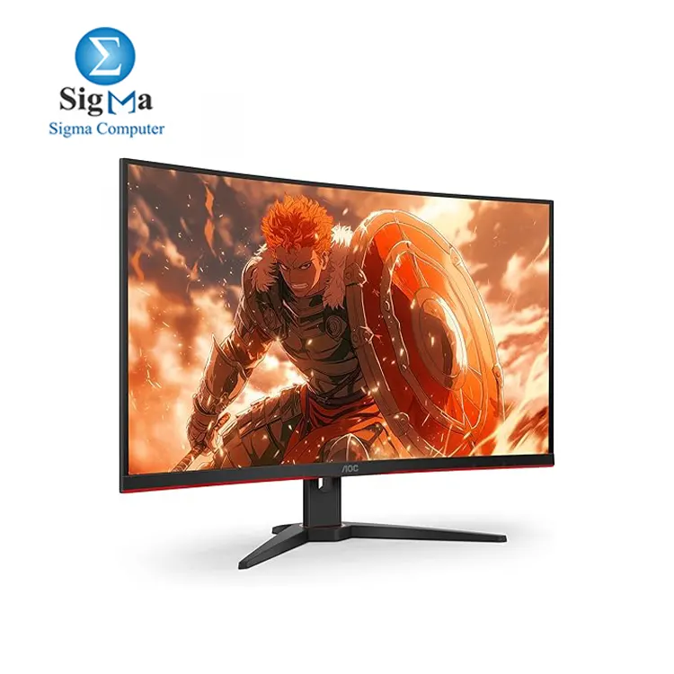 AOC C32G2ZE 32  Curved Frameless Gaming Monitor  Full HD 1920x1080  VA  0.5ms 240Hz  AMD FreeSync Premium  DP HDMI VGA  VESA  3-3-1 Re-Spawn Program