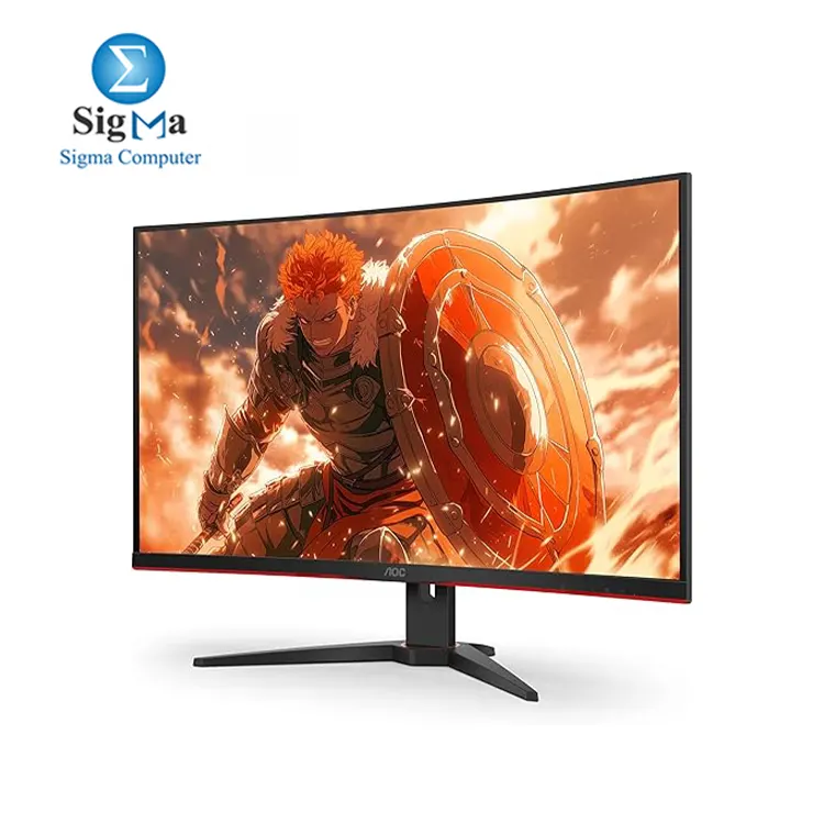 AOC C32G2ZE 32  Curved Frameless Gaming Monitor  Full HD 1920x1080  VA  0.5ms 240Hz  AMD FreeSync Premium  DP HDMI VGA  VESA  3-3-1 Re-Spawn Program