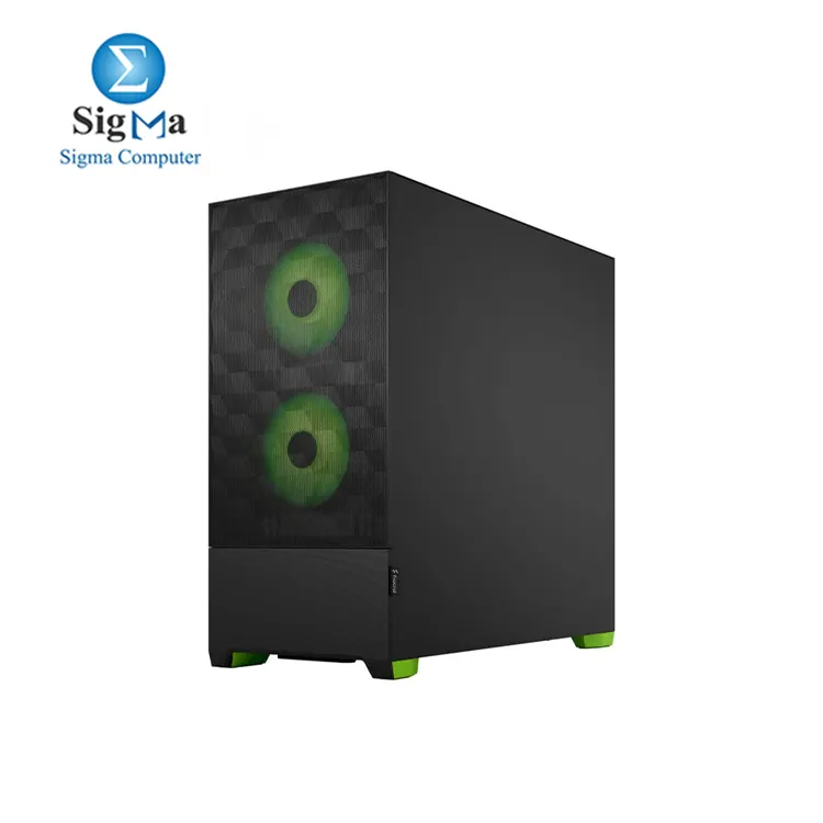 Fractal Design Pop Air RGB Green Core - Tempered Glass Clear Tint - Honeycomb Mesh Front – TG Side Panel - Three 120 mm Aspect 12 RGB Fans Included – ATX High Airflow Mid Tower PC Gaming Case