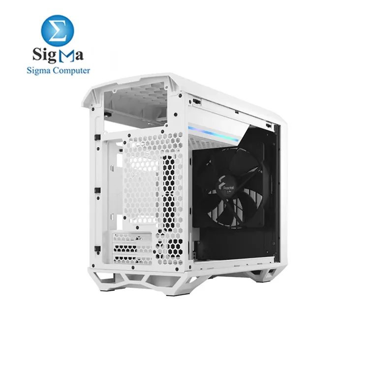 Fractal Design Torrent Nano White - Clear Tint Tempered Glass Side Panel - Open Grille for Maximum air Intake - 180mm PWM Fan Included - Type C - mITX Airflow Mini Tower PC Gaming Case