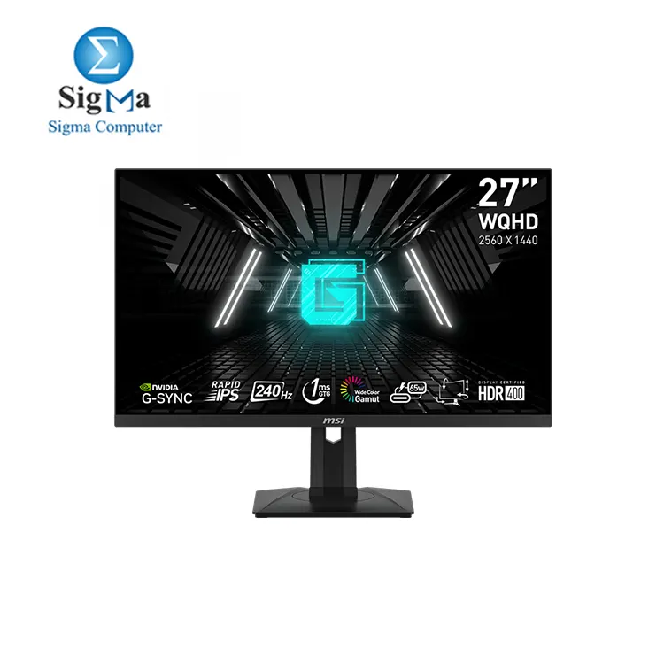 MSI G274QPX  27  Gaming Monitor  2560 x 1440  QHD   Rapid IPS  1ms  240Hz  G-Sync Compatible  HDR 400  HDMI  Displayport  Tilt  Swivel  Height Adjustable  Pivot Black