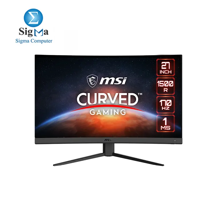 MSI G27CQ4 E2  27  1500R Curved Gaming Monitor  2560x1440  WQHD   VA  170Hz  1ms  FreeSync Premium  HDMI  DisplayPort  Height Adjustable