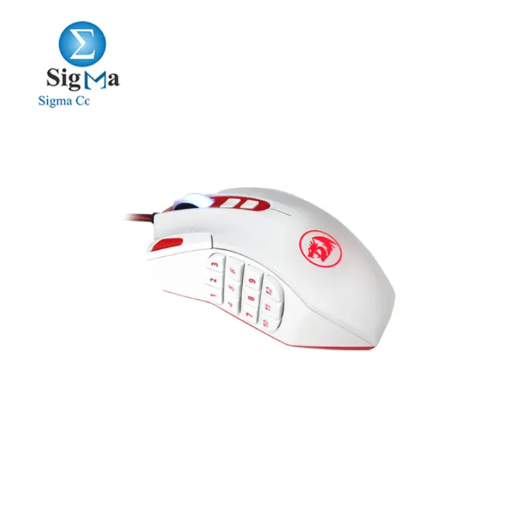 REDRAGON M901 GAMING MOUSE RGB LED BACKLIT 24000 DPI 18 PROGRAMMABLE BUTTONS FOR WINDOWS PC GAMING  WHITE 