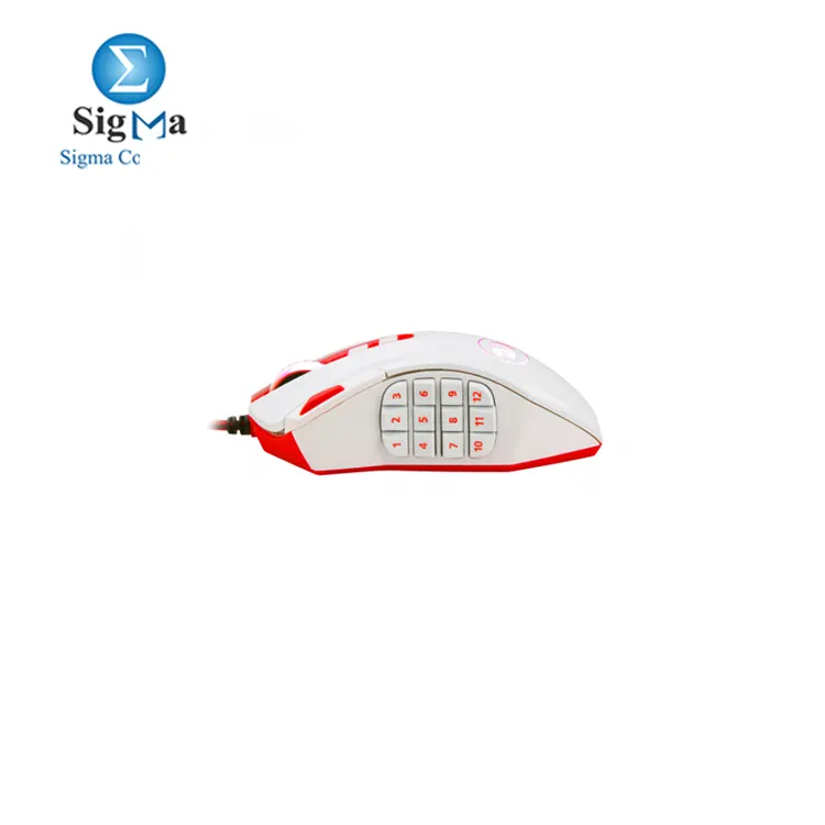 REDRAGON M901 GAMING MOUSE RGB LED BACKLIT 24000 DPI 18 PROGRAMMABLE BUTTONS FOR WINDOWS PC GAMING  WHITE 