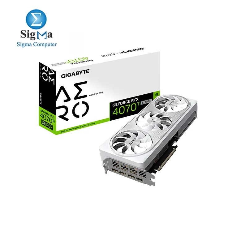 GIGABYTE GeForce RTX 4070 Ti Super AERO OC 16G Graphics Card, 3X WINDFORCE Fans, 16GB 256-bit GDDR6X WHITE