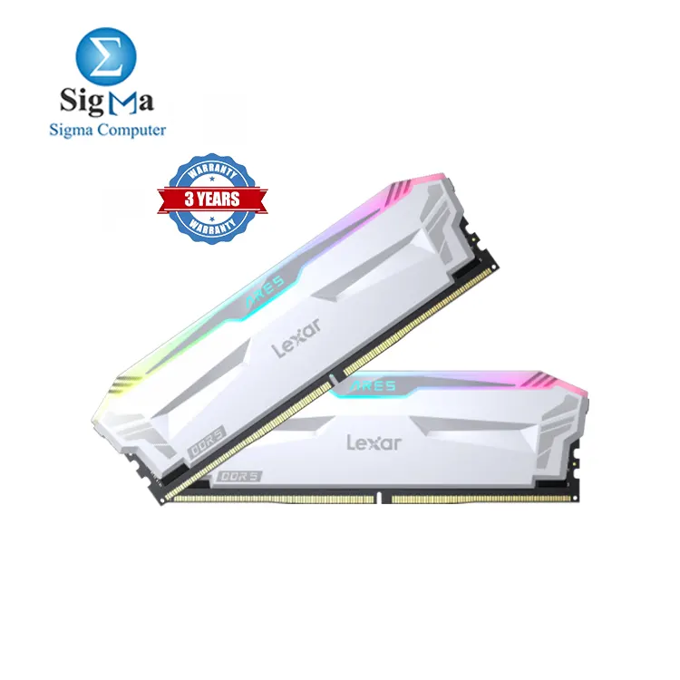 Lexar 32GB 2x16GB ARES RGB DDR5 RAM 6400MT s CL32 1.4V Desktop Memory - Intel XMP 3.0 AMD Expo Compatible white LD5EU016G-R6400GDWA