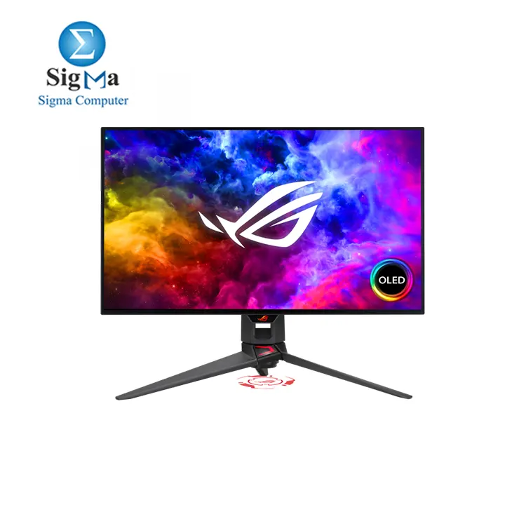 ASUS ROG Swift 27”1440P OLED DSC Gaming Monitor (PG27AQDM) - QHD (2560x1440), 240Hz, 0.03ms, G-SYNC Compatible, Anti-Glare Micro-Texture Coating, 99% DCI-P3, True 10-bit, DisplayPort,Black