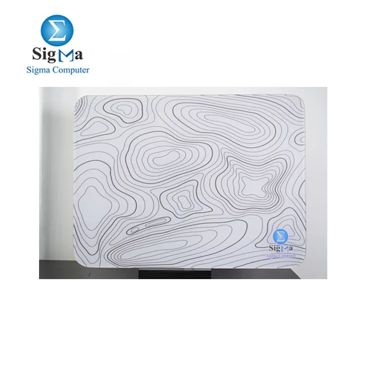 White topographic glass gaming mouse pad (29.5 X 30.5)