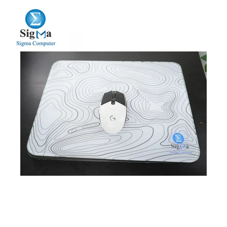 White topographic glass gaming mouse pad  29.5 X 30.5 