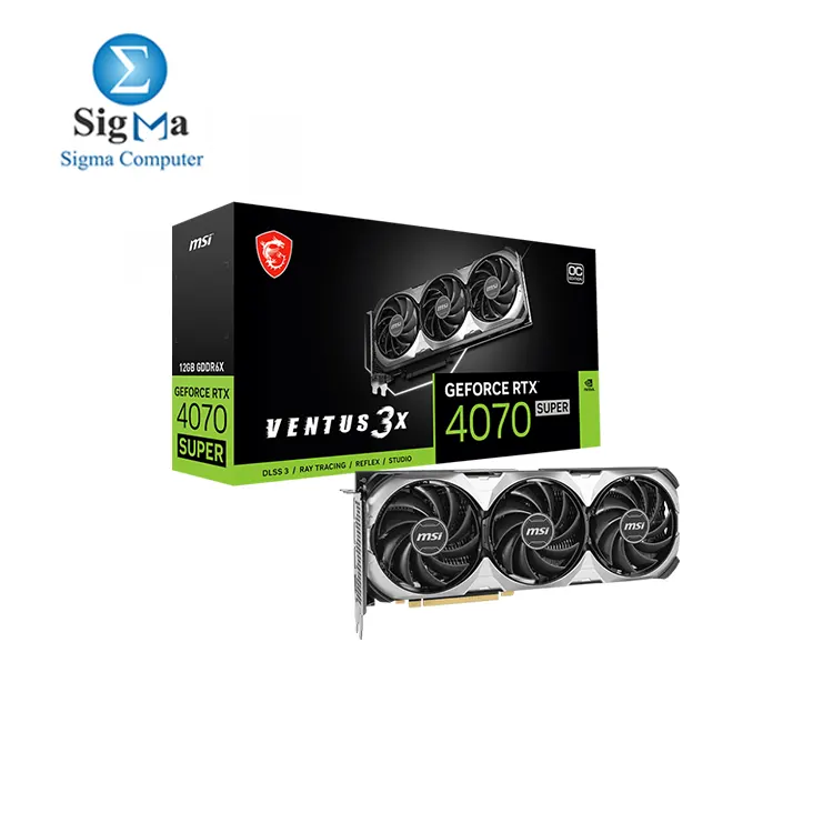 MSI Gaming RTX 4070 Super 12G Ventus 3X OC Graphics Card (NVIDIA RTX 4070 Super, 192-Bit, Extreme Clock: 2520 MHz, 12GB GDRR6X 21 Gbps, HDMI/DP, Ada Lovelace Architecture)