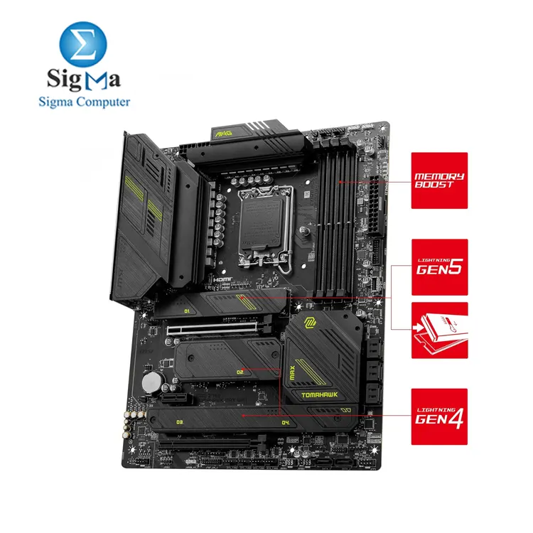 MSI MAG Z790 Tomahawk MAX WiFi Gaming Motherboard  Supports 12th 13th 14th Gen Intel Processors  LGA 1700  DDR5  PCIe 5.0  M.2  SATA 6G  2.5Gbps LAN  USB 3.2 Gen2  Wi-Fi 7  Bluetooth 5.4  ATX 