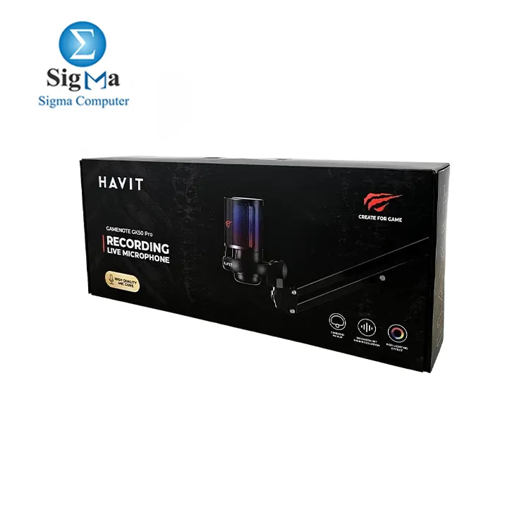 Havit Gamenote GK50 PRO RGB Gaming Professional Gamer Publisher Microphone and Desk Stand