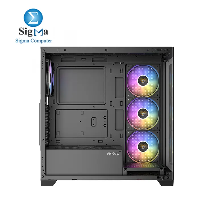 Antec CX300 ARGB Black  with Panoramic 270 Degree View, Vertical Cooling, 4X 120mm Pre Installed RGB Fans, 420mm GPU Support, Atx Mid Tower Gaming and Antec Atom V650 650 Watts Non-Modular Gaming Power Supply