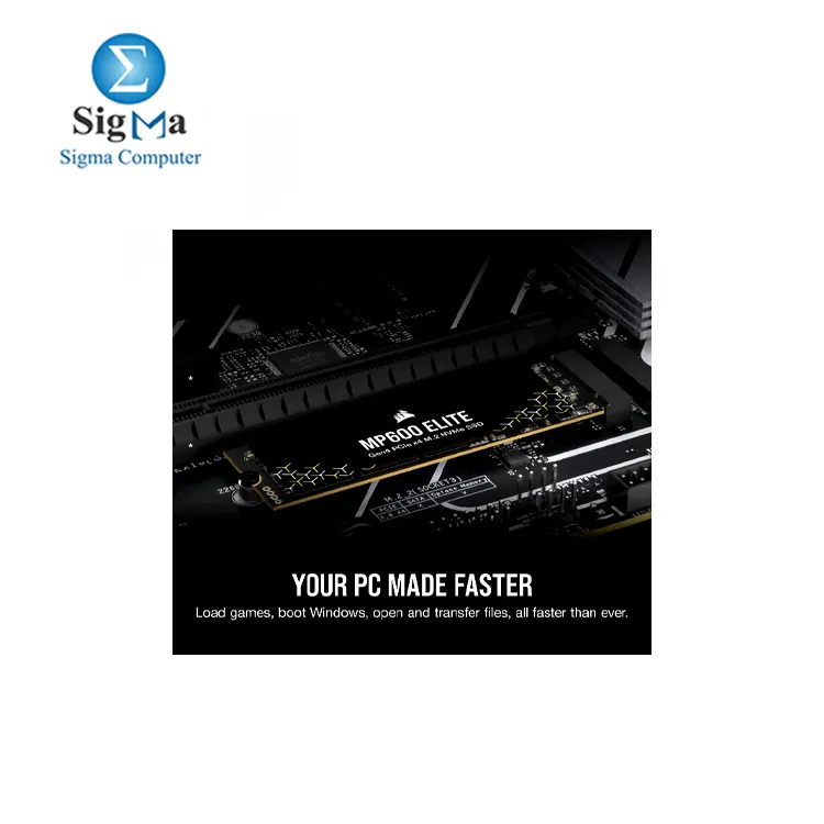 Corsair MP600 Elite 2TB M.2 PCIe Gen4 x4 NVMe SSD     M.2 2280     Up to 7 000MB sec Sequential Read     High-Density 3D TLC NAND     Black