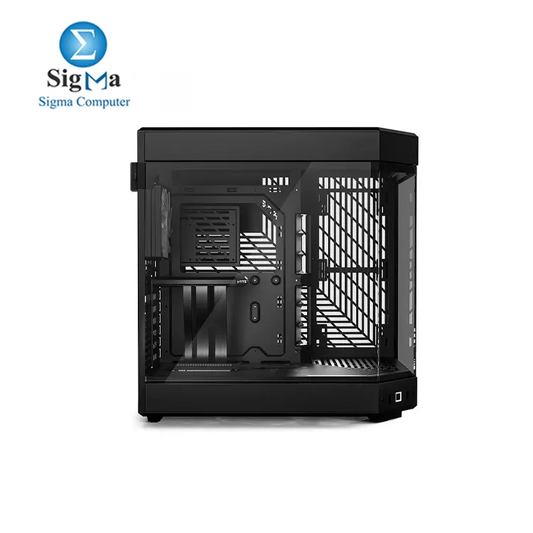 HYTE Y60 Modern Aesthetic Dual Chamber Panoramic Tempered Glass Mid-Tower ATX Computer Gaming Case with PCIE 4.0 Riser Cable Included  Black  CS-HYTE-Y60-B 