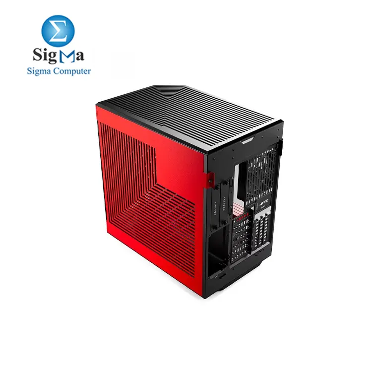 HYTE Y60 Modern Aesthetic Dual Chamber Panoramic Tempered Glass Mid-Tower ATX Computer Gaming Case with PCIE 4.0 Riser Cable Included  Red  CS-HYTE-Y60-BR 