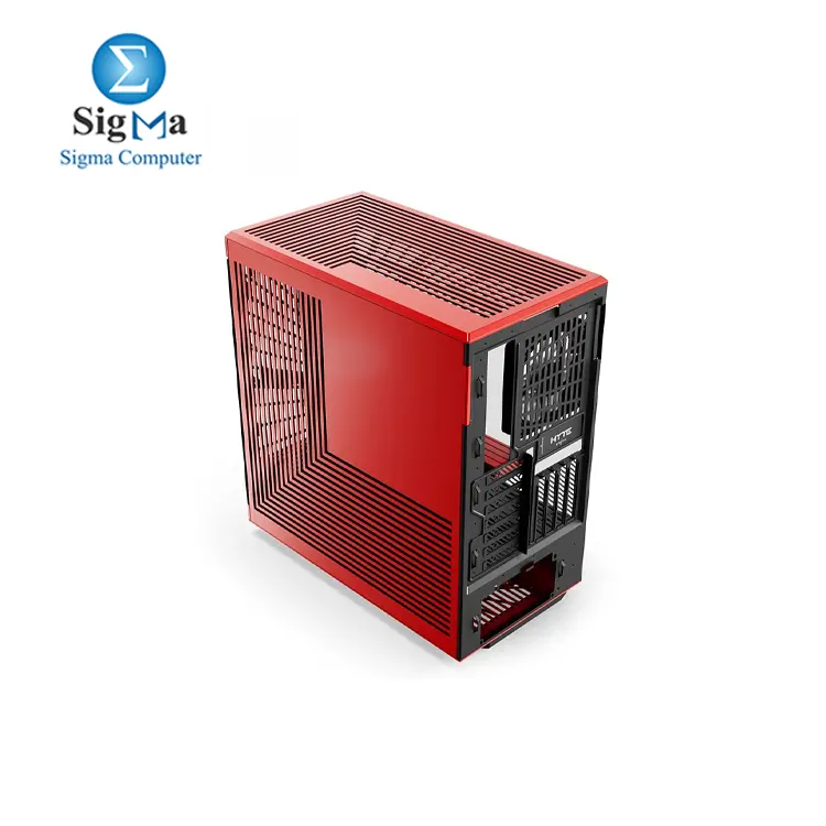 HYTE Y40 Modern Aesthetic Panoramic Tempered Glass Mid-Tower ATX Computer Gaming Case with PCIE 4.0 Riser Cable Included  Red  CS-HYTE-Y40-BR 