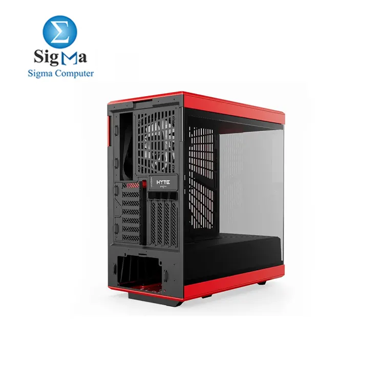 HYTE Y40 Modern Aesthetic Panoramic Tempered Glass Mid-Tower ATX Computer Gaming Case with PCIE 4.0 Riser Cable Included  Red  CS-HYTE-Y40-BR 