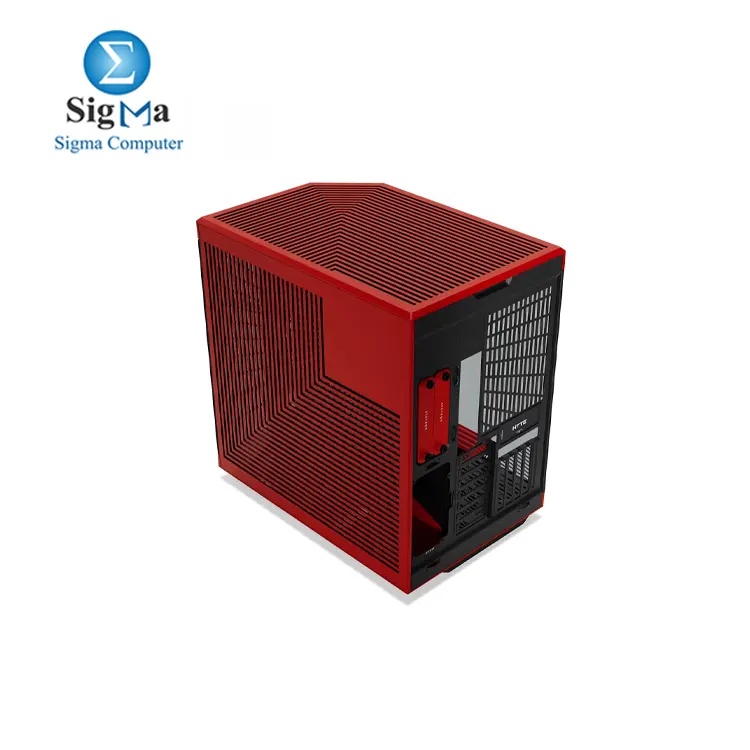 HYTE Y70 Upgraded Modern Aesthetic Dual Chamber Panoramic Tempered Glass Mid-Tower ATX Computer Gaming Case with PCIE 4.0 Riser Cable Included  Red  CS-HYTE-Y70-BR 