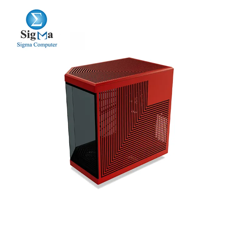 HYTE Y70 Upgraded Modern Aesthetic Dual Chamber Panoramic Tempered Glass Mid-Tower ATX Computer Gaming Case with PCIE 4.0 Riser Cable Included  Red  CS-HYTE-Y70-BR 